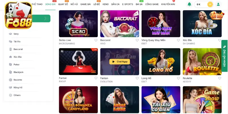 Các trò chơi Casino Cổng game Fo88